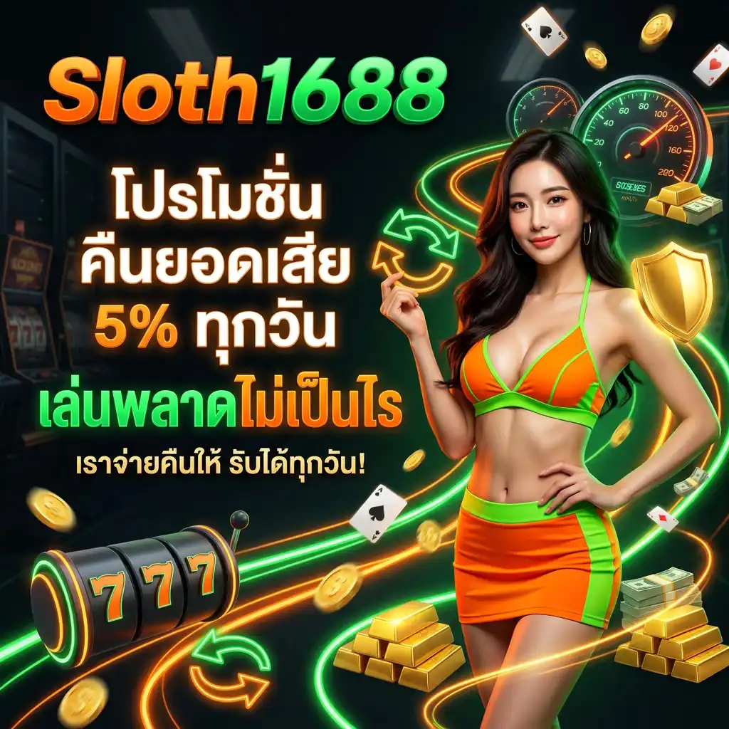 โปรโมชั่น คืนยอดเสีย 5% ทุกวัน เล่นพลาดไม่เป็นไร เราจ่ายคืนให้!